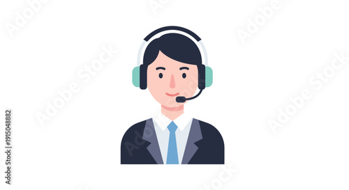 Customer Service Representative with Headset
