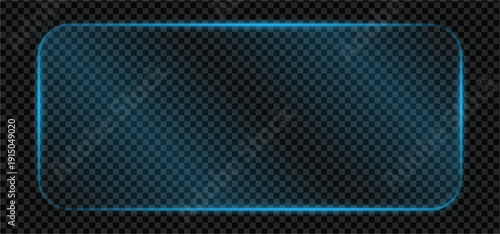  Liquid glass smartphone icon interface isolated for dark theme. White ui light frame square and circle banner with glow stroke. Control center widget for smartphone and web app, vecto