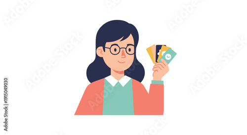 Smart young woman holding colorful credit cards for shopping