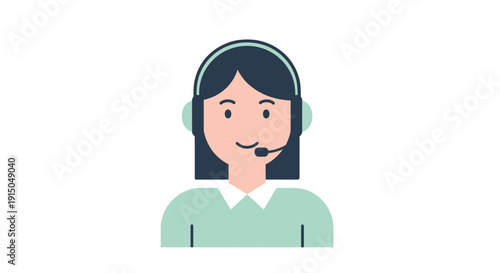 Customer Support Representative with Headset