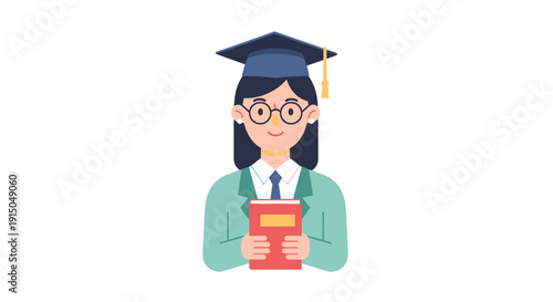 Graduation Cap and Gown Student Portrait