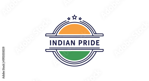 Indian Pride Symbol with Tricolor Elements for Cultural Representation