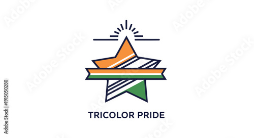 Colorful Tricolor Pride Star with Books Illustration