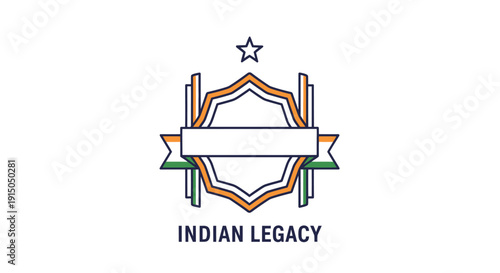 Indian Legacy Emblem with Star and Geometric Design