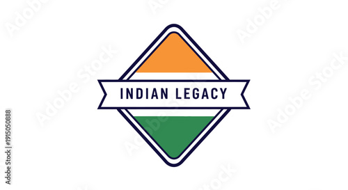 Indian Legacy Emblem with Flag Colors and Banner Design