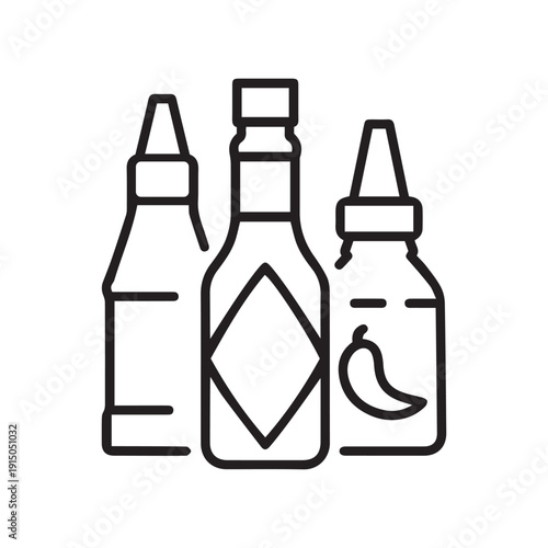 Sauces, linear icon. Line with editable stroke
