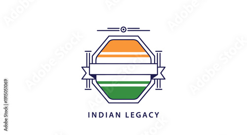 Indian Legacy Logo Design With Geometric Shapes and Traditional Colors