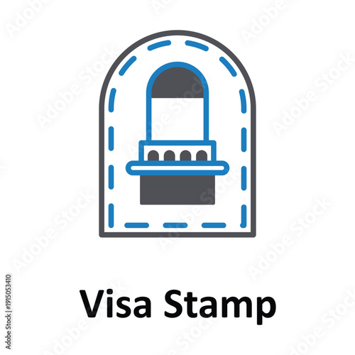 Visa Stamp Vector Icon which can easily modify or edit