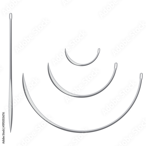 Suture Needles, surgical instruments vector.