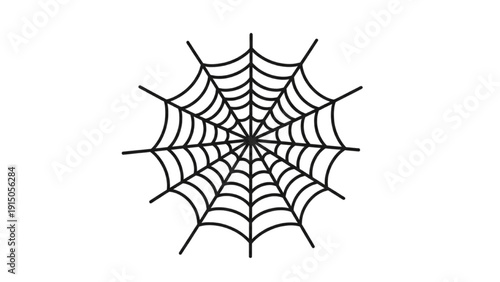 An intricate spider web illustration viewed from a straightforward perspective, showcasing its complex pattern and detailed structure.
