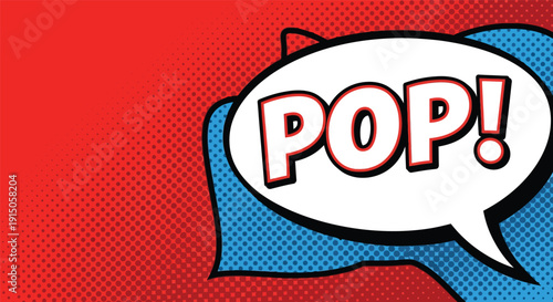 Vibrant comic-style pop sound effect bubble with bold text