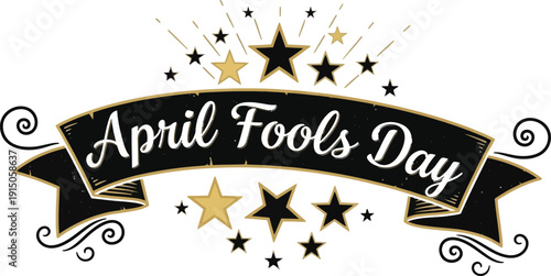 Celebrating april fools day with festive stars and decorative banner