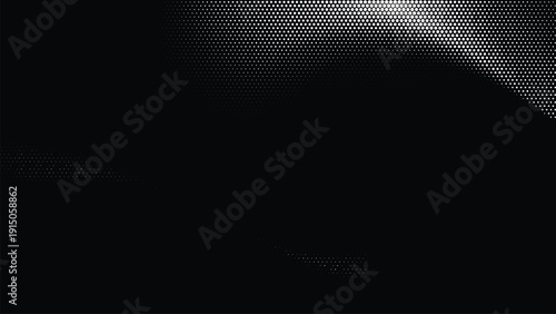 Abstract dark background with white dot pattern gradient effect
