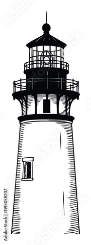 Strong coastal beacon providing navigation for sailors and warning of treacherous waters, symbolizing safety and guidance for marine themes and nautical publications