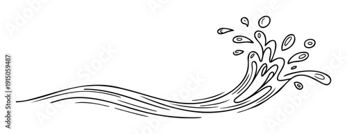 Dynamic fluid motion wave and splash with droplets, ideal for refreshing product packaging, abstract branding, or vibrant web graphic accents.