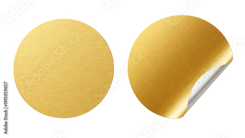 Two gold oval shapes isolated on transparent background