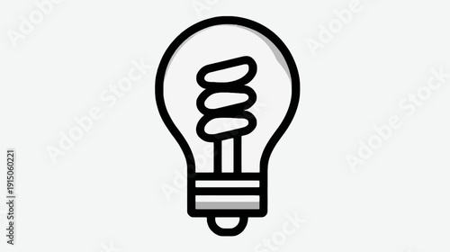 A simple, outlined illustration of a light bulb, showing internal coil and base detail