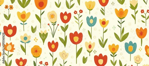 Dainty Garden A Charming and Minimalist Wallpaper Design Featuring Soft Spring Flower Patterns