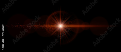 Luminous optical flare with glowing orbs and smooth reflections. Ideal for overlays, modern graphic effects, and cinematic lighting compositions.