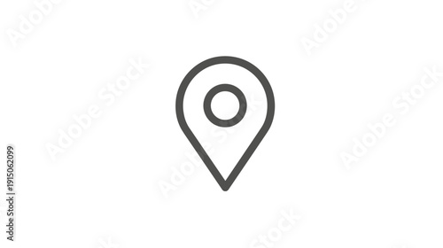 A simple, dark gray location pin icon on a white background, denoting a geographical spot
