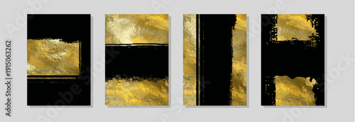 Vector Gold Design Templates set. Abstract luxury illustration.