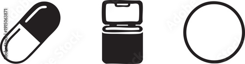 Medicine Pill Box Tablet Medical Health Icons
