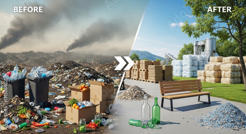 Environmental transformation from pollution to sustainability with recycling and eco friendly practices