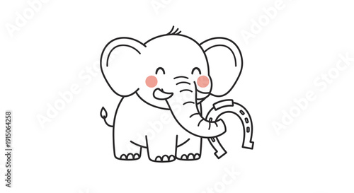 Cute Elephant with Option Flags