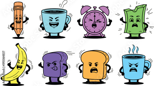 Cartoon objects with faces