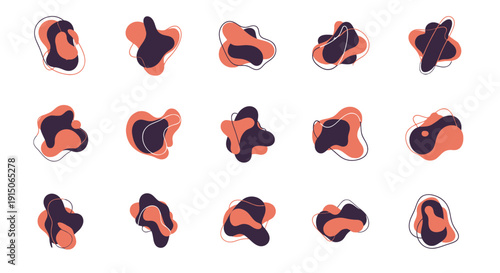 Abstract Organic Fluid Shapes Collection, Modern Graphic Design Elements