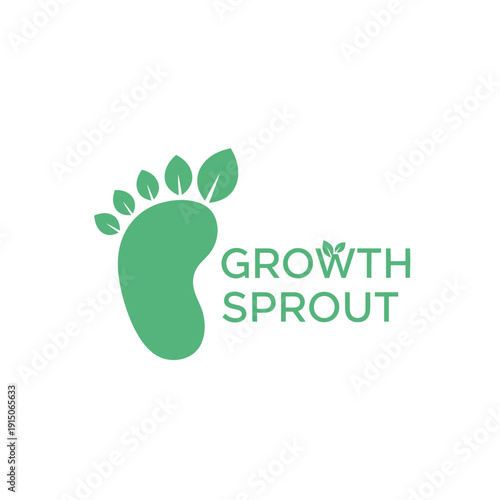 Eco footprint leaf logo for green growth startup brand named Growth Sprout
