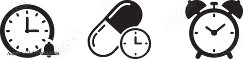 Reminder Clock Pill Alarm Medicine Schedule Icons
