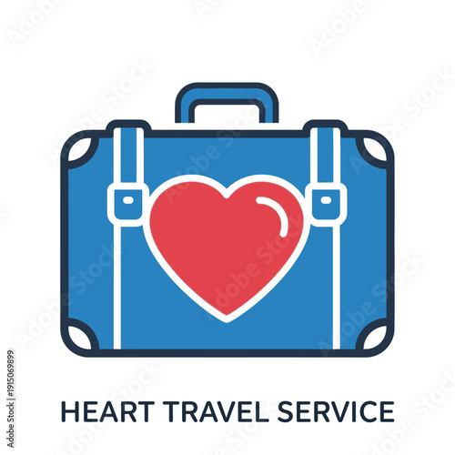 Heart Travel Service Suitcase with Love.