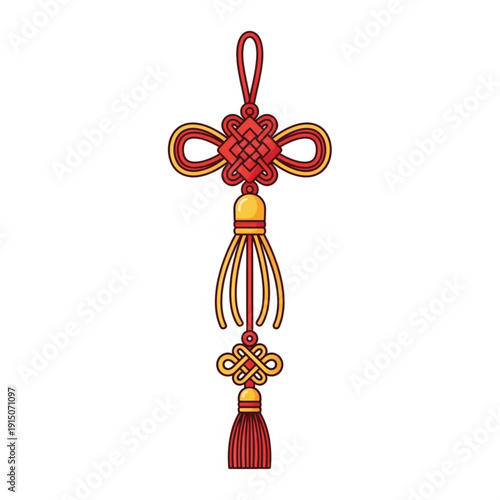 Chinese Knot Ornament: An ornate Chinese knot decoration, a symbol of good luck and prosperity.