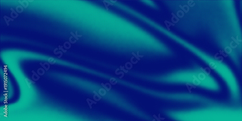 halftone with blue-green gradient, abstract background pattern, neon light reflecting walls and floor, dark colors, modern digital technology speed vector.