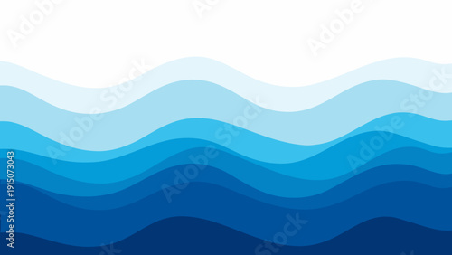 Abstract blue waves forming layered horizontal bands across the image