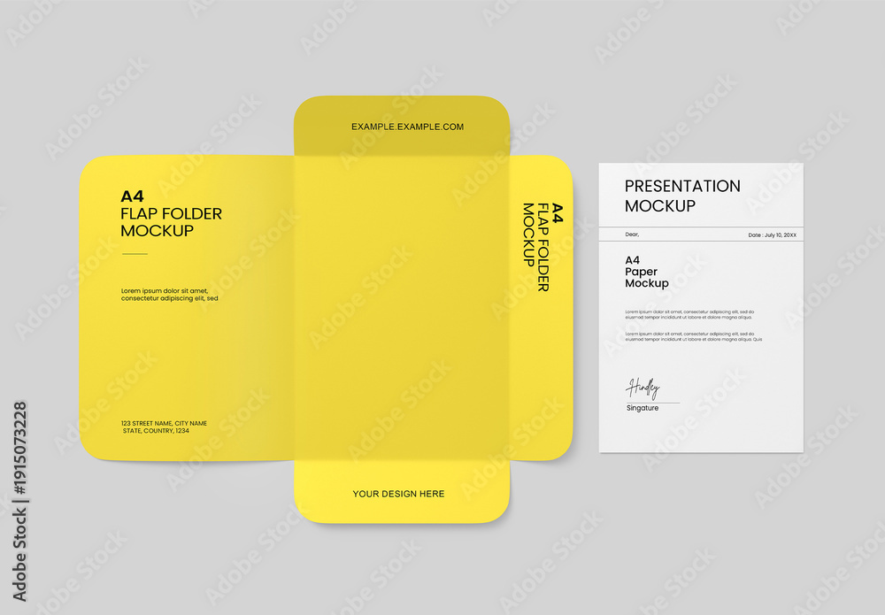 Clean A4 Paper Presentation Folder Mockup Stock Template | Adobe Stock