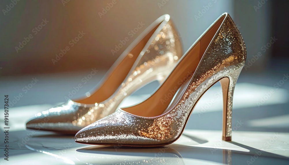 Naklejka premium The bride's sparkly shoes