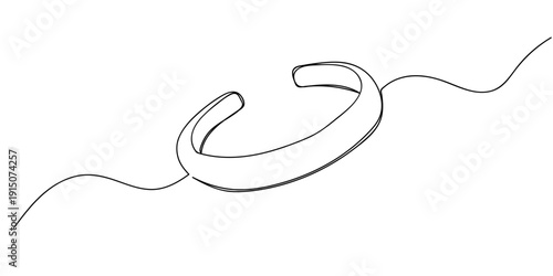 Single continuous line art style bracelet. Line art Illustration Editable stroke.