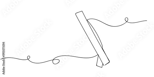 Single continuous line art style - Beauty pageant sash Line art Illustration Editable stroke.