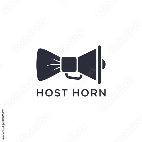 Bow tie megaphone icon for podcast studio logo Host Horn