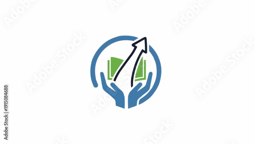 Bild auf Leinwand Hands holding growing chart graph.