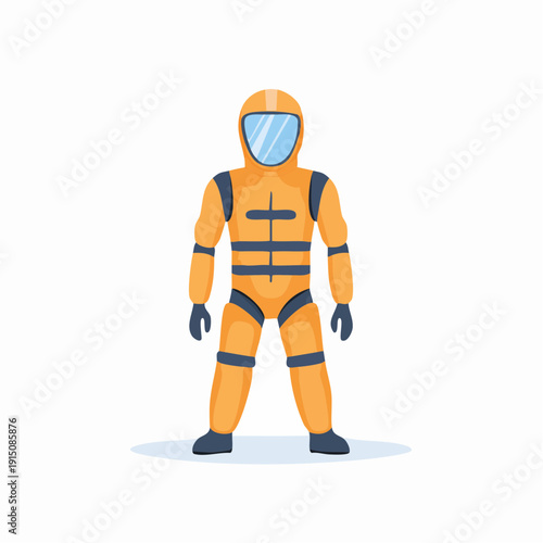 Cartoon illustration of a protective hazmat suit