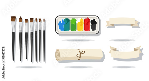 Vibrant art supplies for creative projects and design