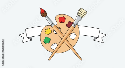 Painter's Palette with Brushes