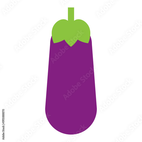 Simple Purple Eggplant Icon for Culinary and Grocery App Design