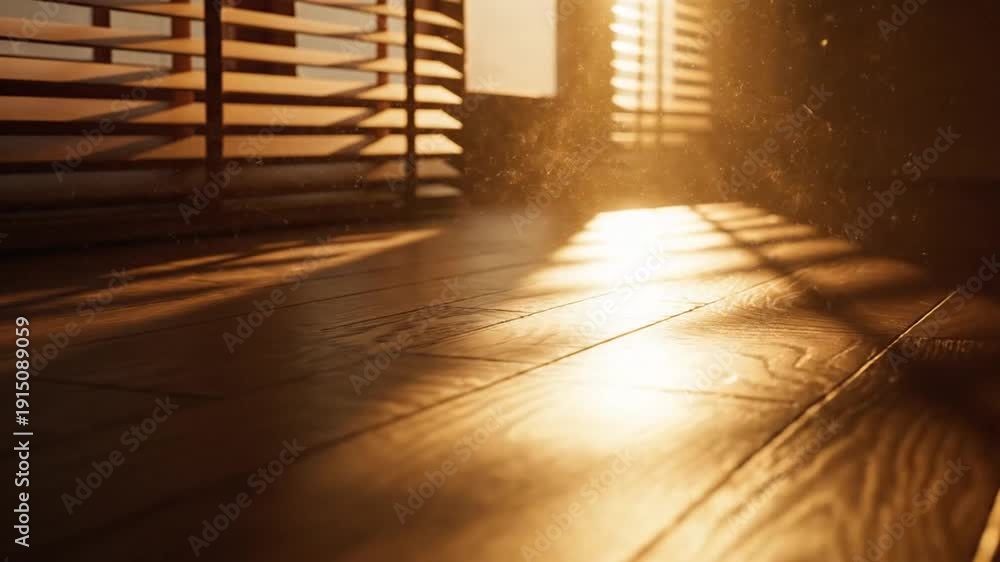custom made wallpaper toronto digitalWarm Sunlight Through Blinds on Wooden Floor