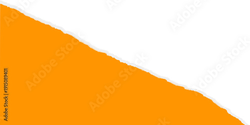 Orange torn paper with ripped edges isolated on transparent background for Scrapbooking, Collage Design, Creative Banners, Frames, and Craft Textures. 