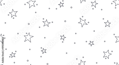 Vector illustration of gray stars and dots on white background