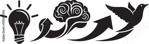 Creative Idea Generation and Freedom Concept Illustration